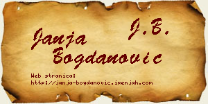 Janja Bogdanović vizit kartica